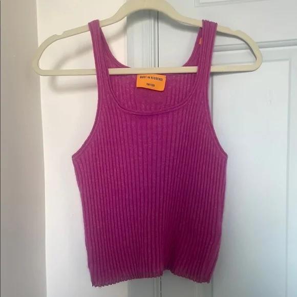 Guest in Residence - Ribbed Tank Top - Medium - Fuscia - Picture 3 of 12